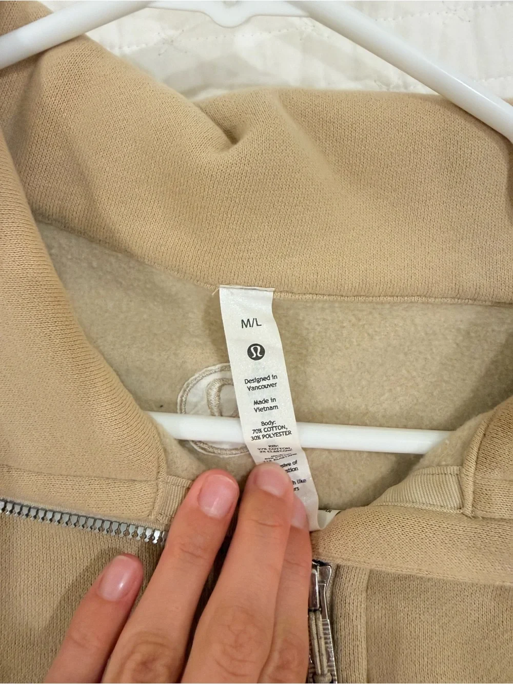 lululemon athletica Women's tan scuba jacket